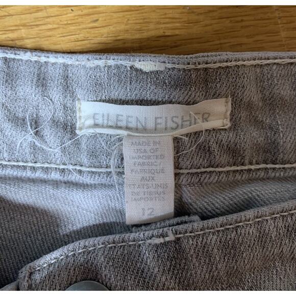 Eileen Fisher Women's Organic Cotton Gray Wash Slim Skinny Jeans Mid Rise Sz 12 - Picture 8 of 8